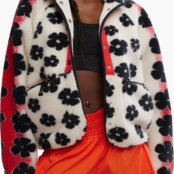 Free People Rocky Ridge Fleece Jacket-Floral Daisy Combo, M, NWT - Picture 2 of 9